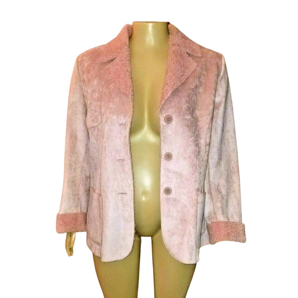Lane Bryant Venezia Pink Microsuede Faux Shearling Teddy Coat Jacket  14/16 NWT
